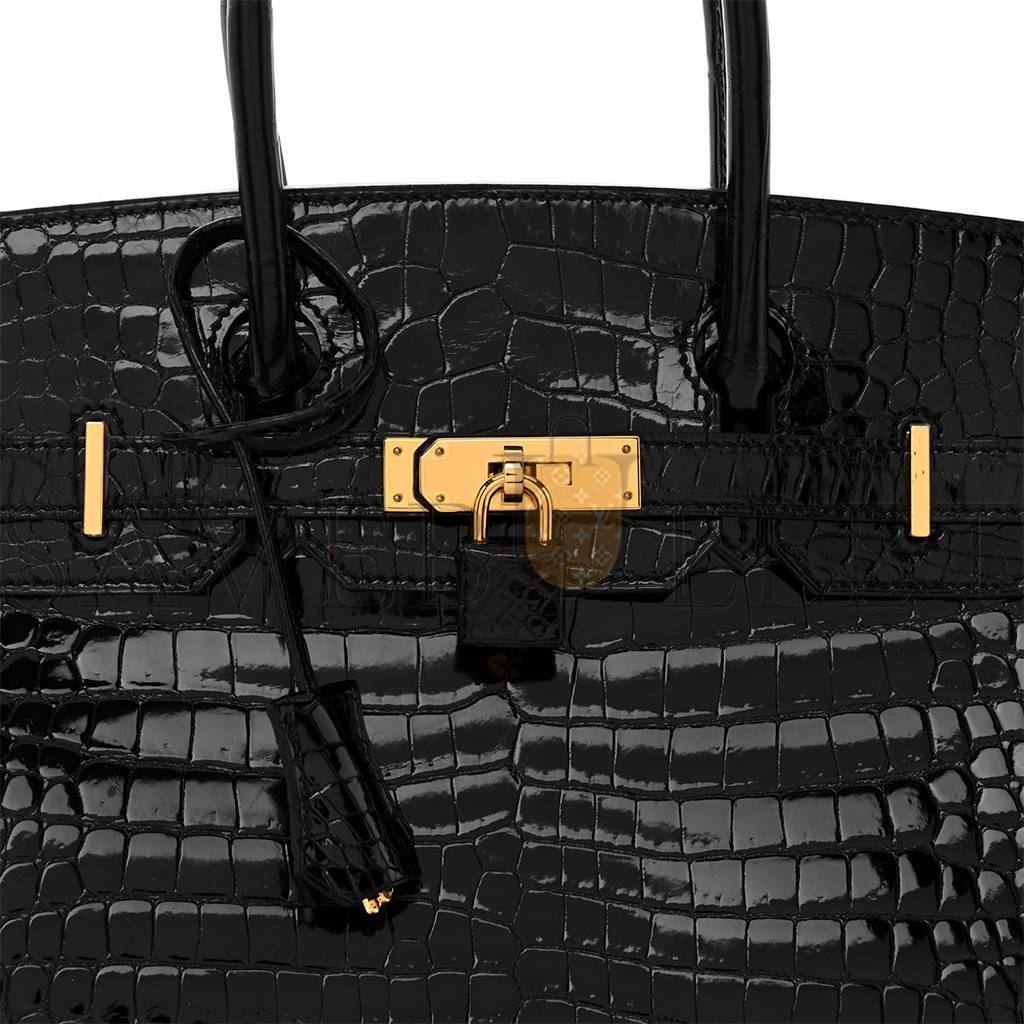 HERMES MASTER NOIR BLACK GHW NILOTICUS CROCODILE BIRKIN 30 HANDBAG (30*22*16cm)